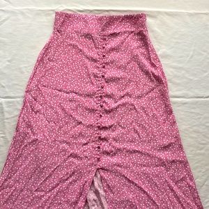 High-waisted Pink Floral Skirt, XXS, Cotton On